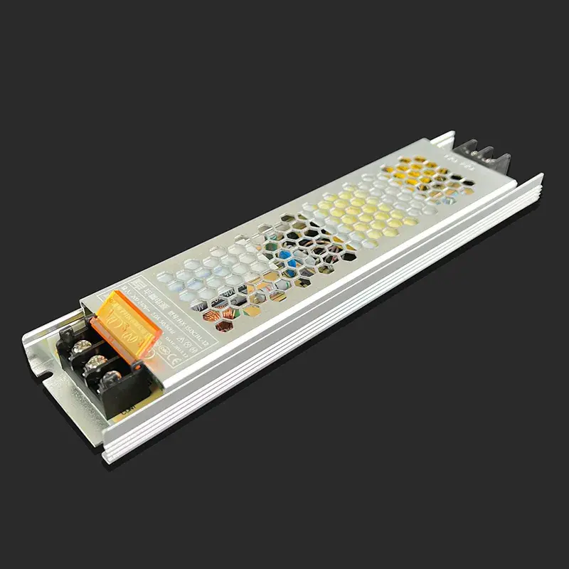 Fonte de alimentação para caixa de luz DC 12V 12,5A 12Vdc 150 watts, caixa preta Fonte de alimentação para iluminação LED Slim 12V